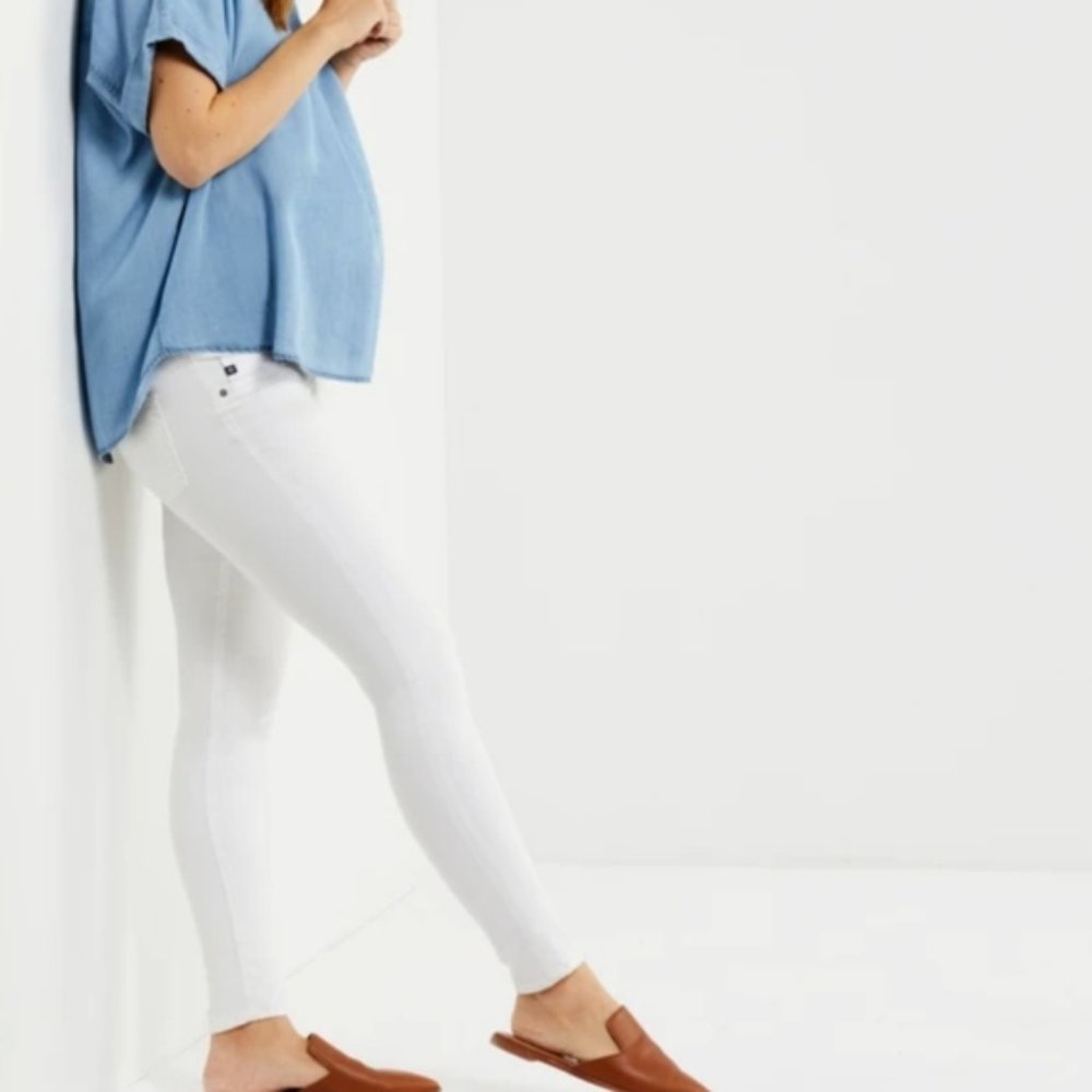 AG Adriano Goldschmeid white maternity jeans 27
